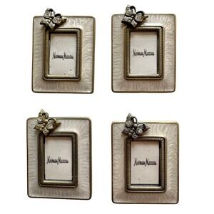 Vintage Jay Strongwater Neiman Marcus Mini Butterfly Picture Frames Set of 4